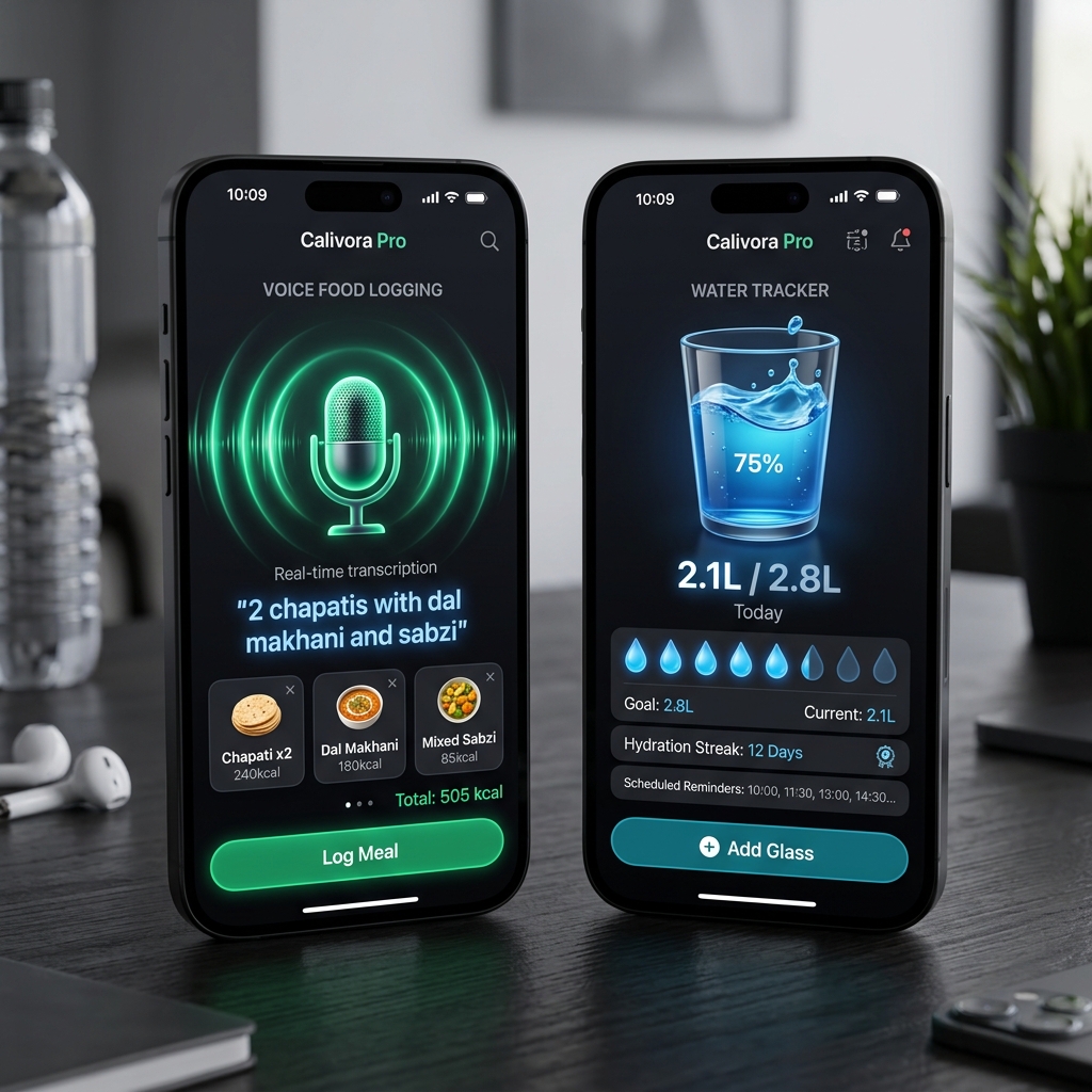 Calivora Pro Voice Food Logging and Water Tracker